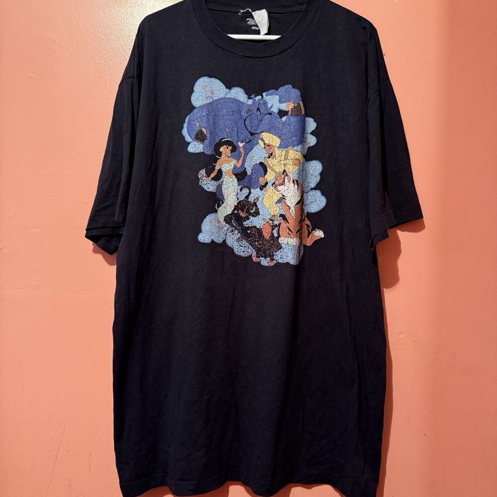 Disney Womens TShirt XL Extra Large Black Tee Jasmine Aladin Short Sleeve